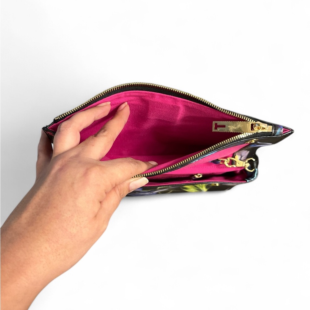 Ted Baker Floral Print Crossbody Bag in Black, Pink, Blue, Yellow - Picture 7 of 7
